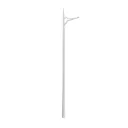 POSTE GALVANIZADO BLANCO C/ BRAZO ALUMBRADO PUBLICO 5.8M 60-130MM ESPESOR:2.5MM REFORZADO