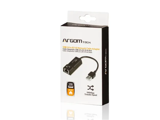 Adaptador USB 2.0 a RJ45 Argom | 100 Mbps | 15 cm